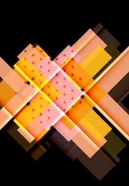 Renkli üçgenler ve oklar koyu arka plan üzerinde