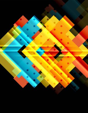 Siyah arka plan üzerinde renkli oklar