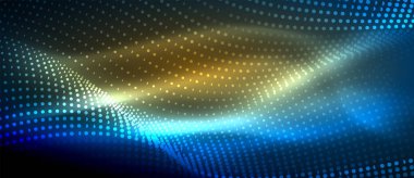 Soyut dalga koyu, parlak hareket üzerinde parlayan