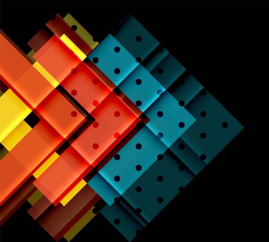 Siyah arka plan üzerinde renkli oklar