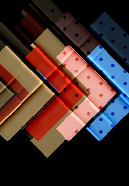 Siyah arka plan üzerinde renkli oklar