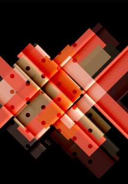 Renkli üçgenler ve oklar koyu arka plan üzerinde