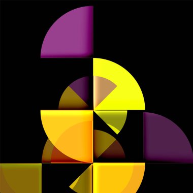 Siyah arka plan üzerine daire öğeleri