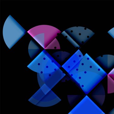 Siyah arka plan üzerine daire öğeleri