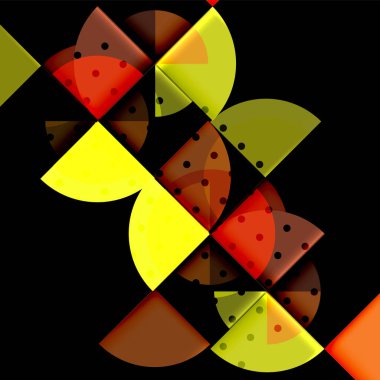 Siyah arka plan üzerine daire öğeleri