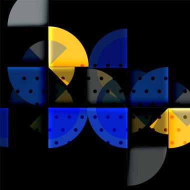 Siyah arka plan üzerine daire öğeleri