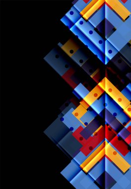 Siyah arka plan üzerinde renkli oklar