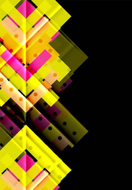 Siyah arka plan üzerinde renkli oklar