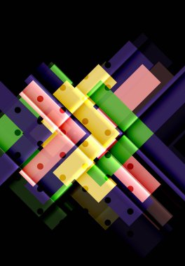 Siyah arka plan üzerinde renkli oklar