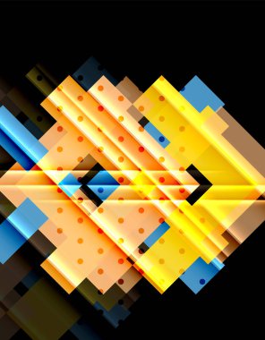 Siyah arka plan üzerinde renkli oklar