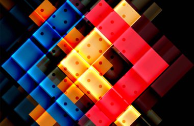 Siyah arka plan üzerinde renkli oklar