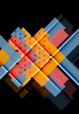 Siyah arka plan üzerinde renkli oklar