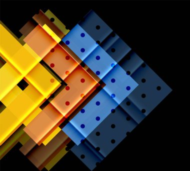 Siyah arka plan üzerinde renkli oklar