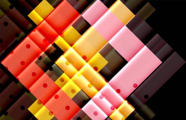 Renkli üçgenler ve oklar koyu arka plan üzerinde