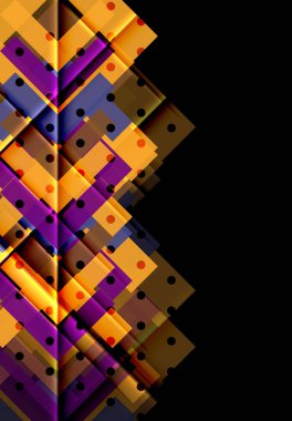 Renkli üçgenler ve oklar koyu arka plan üzerinde