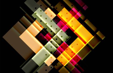 Renkli üçgenler ve oklar koyu arka plan üzerinde