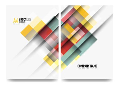 Kare iş a4 broşür kapak tasarımı, el ilanı, yıllık rapor