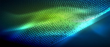 Soyut dalga koyu, parlak hareket üzerinde parlayan