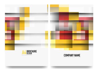 Kare iş a4 broşür kapak tasarımı, el ilanı, yıllık rapor