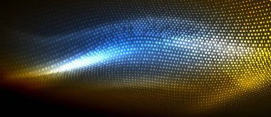 Soyut dalga koyu, parlak hareket üzerinde parlayan