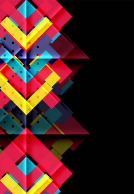 Siyah arka plan üzerinde renkli oklar