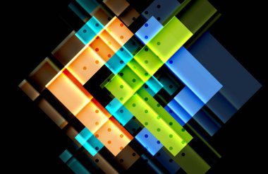 Siyah arka plan üzerinde renkli oklar