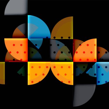 Siyah arka plan üzerine daire öğeleri