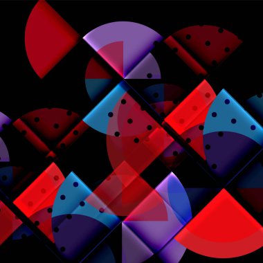 Siyah arka plan üzerine daire öğeleri