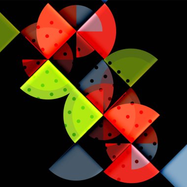 Siyah arka plan üzerine daire öğeleri