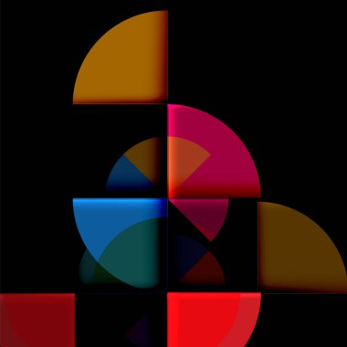 Geometrik daire soyut afiş