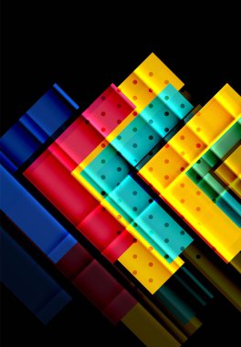 Siyah arka plan üzerinde renkli oklar