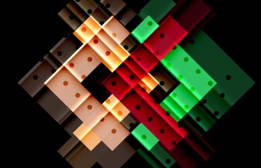 Siyah arka plan üzerinde renkli oklar