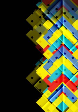 Siyah arka plan üzerinde renkli oklar