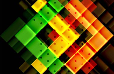 Siyah arka plan üzerinde renkli oklar