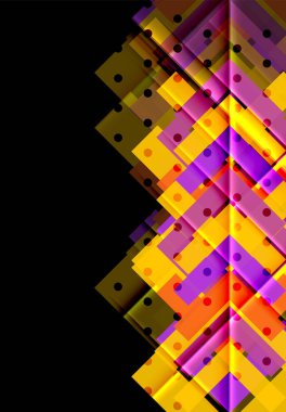 Renkli üçgenler ve oklar koyu arka plan üzerinde