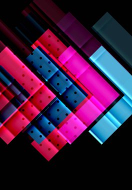 Renkli üçgenler ve oklar koyu arka plan üzerinde