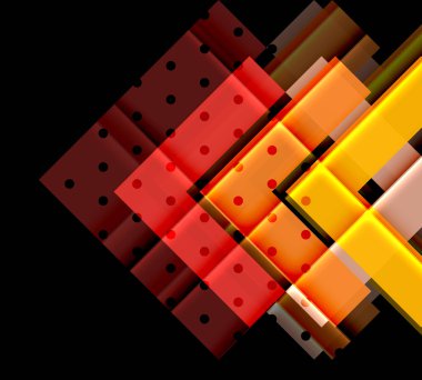 Renkli üçgenler ve oklar koyu arka plan üzerinde