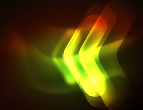 Futuristic neon glowing arrows techno background — Stock Vector