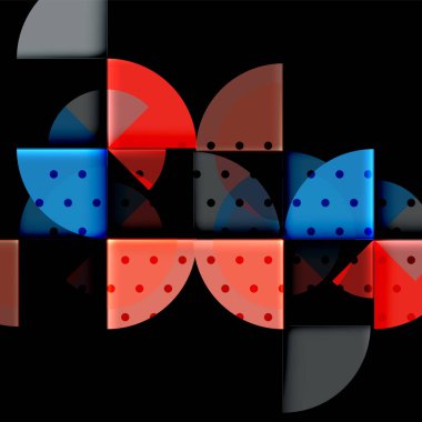 Siyah arka plan üzerine daire öğeleri