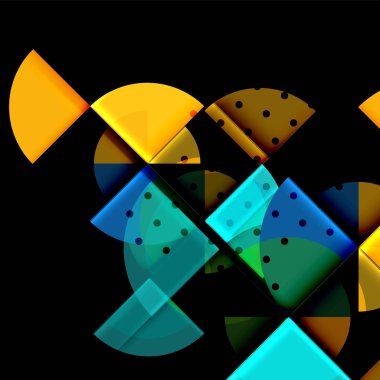 Siyah arka plan üzerine daire öğeleri