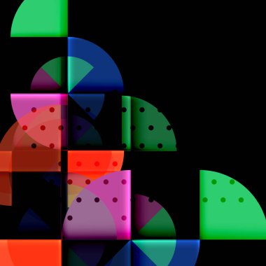 Siyah arka plan üzerine daire öğeleri