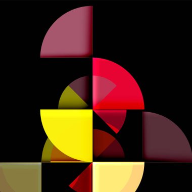 Siyah arka plan üzerine daire öğeleri