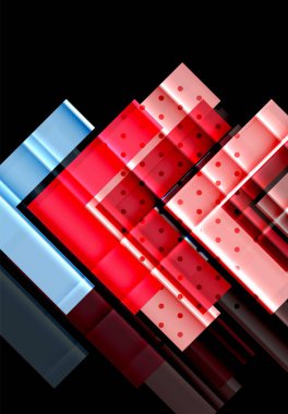 Siyah arka plan üzerinde renkli oklar