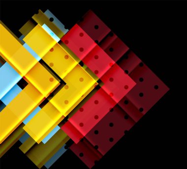 Siyah arka plan üzerinde renkli oklar