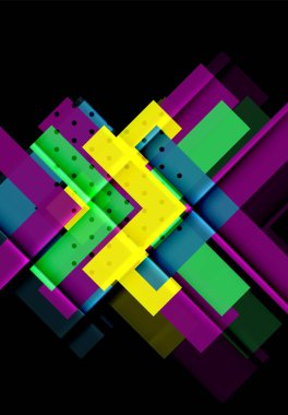 Siyah arka plan üzerinde renkli oklar