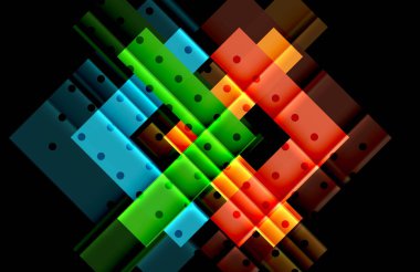 Siyah arka plan üzerinde renkli oklar