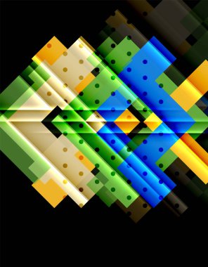 Siyah arka plan üzerinde renkli oklar