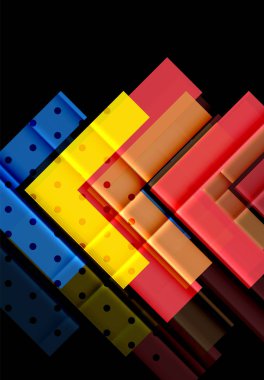 Siyah arka plan üzerinde renkli oklar