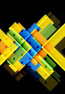 Siyah arka plan üzerinde renkli oklar