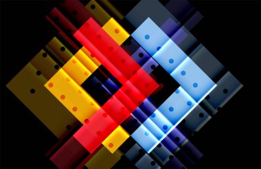 Siyah arka plan üzerinde renkli oklar